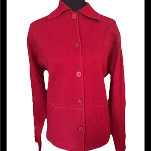 BICE Sag Harbor Rich Red Wool Cardigan